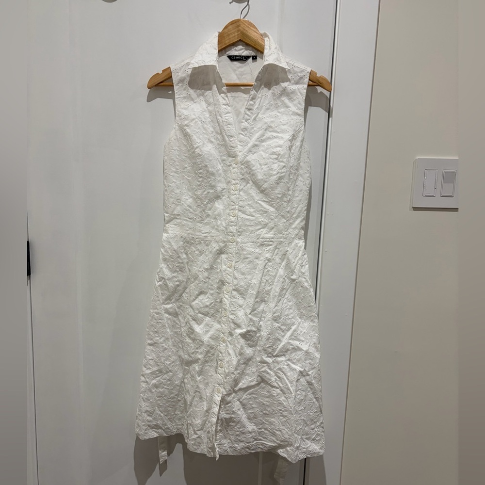 George White Sleeveless Dress